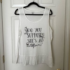 XXL Disney Alice in Wonderland LC Lauren Conrad White Tank
